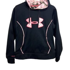 Women's Under Armour Black Pink & Camo Hoodie Size Medium